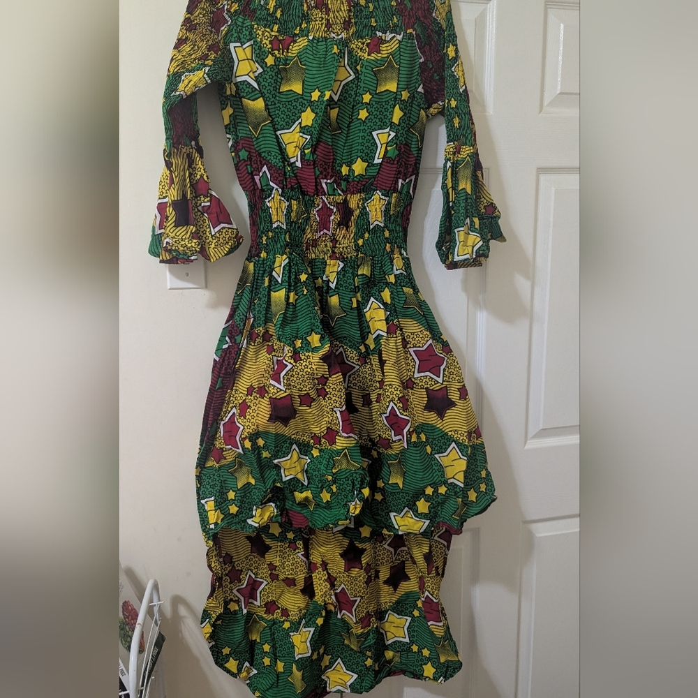 Colorful Off-Shoulder Women's Dress
